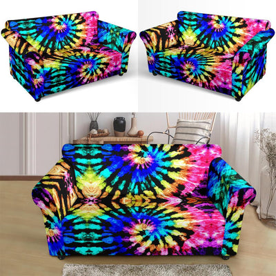 Tie Dye Rainbow Design Print Loveseat Slipcover-JTAMIGO.COM