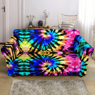 Tie Dye Rainbow Design Print Loveseat Slipcover-JTAMIGO.COM