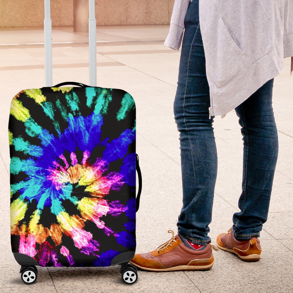 Tie Dye Rainbow Design Print Luggage Cover Protector