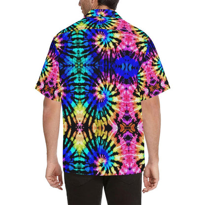 Tie Dye Rainbow Design Print Men Aloha Hawaiian Shirt
