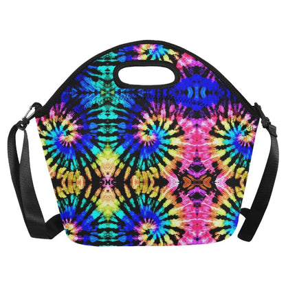 Tie Dye Rainbow Design Print Neoprene Lunch Bag (Model 1669)(Large)-JTAMIGO.COM
