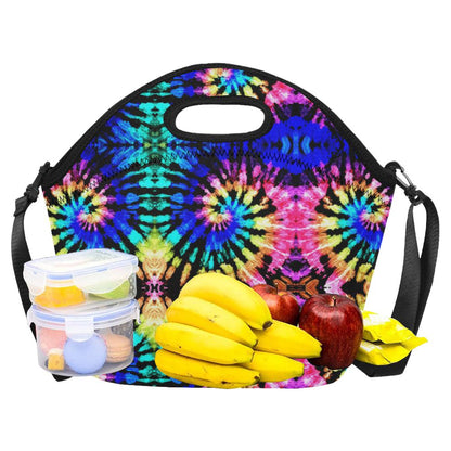 Tie Dye Rainbow Design Print Neoprene Lunch Bag (Model 1669)(Large)-JTAMIGO.COM