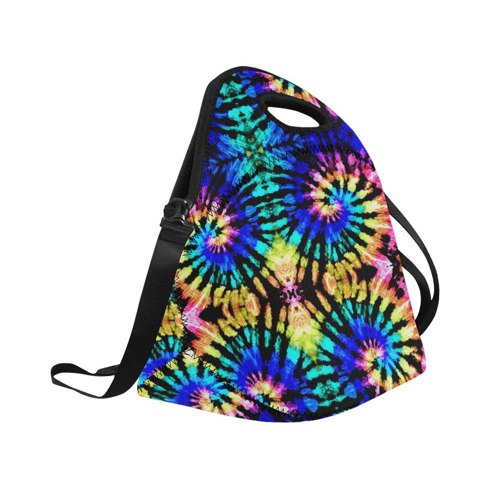 Tie Dye Rainbow Design Print Neoprene Lunch Bag (Model 1669)(Large)-JTAMIGO.COM