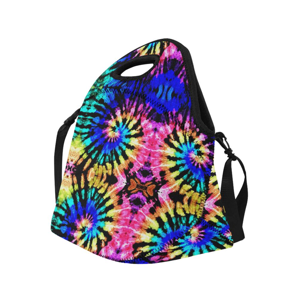 Tie Dye Rainbow Design Print Neoprene Lunch Bag (Model 1669)(Large)-JTAMIGO.COM
