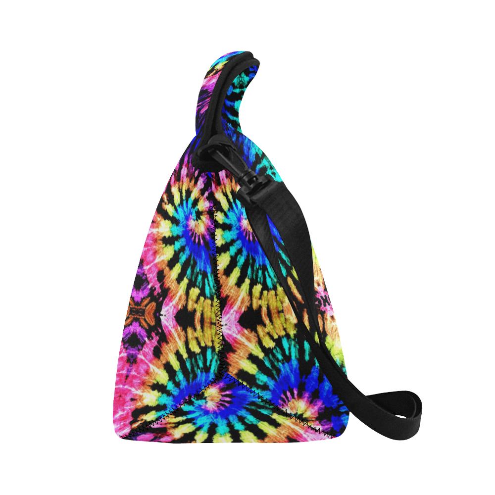 Tie Dye Rainbow Design Print Neoprene Lunch Bag (Model 1669)(Large)-JTAMIGO.COM