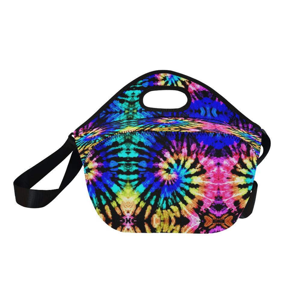 Tie Dye Rainbow Design Print Neoprene Lunch Bag (Model 1669)(Large)-JTAMIGO.COM