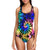 Tie Dye Rainbow Design Print One Piece Swimsuit-JTAMIGO.COM