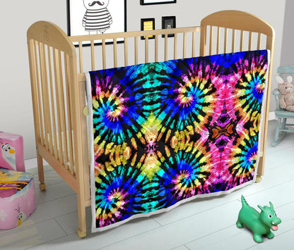 Tie Dye Rainbow Design Print Premium Quilt-JTAMIGO.COM