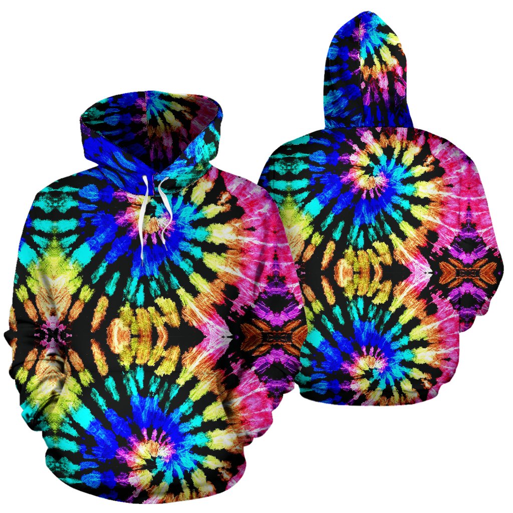 Tie Dye Rainbow Design Print Pullover Hoodie