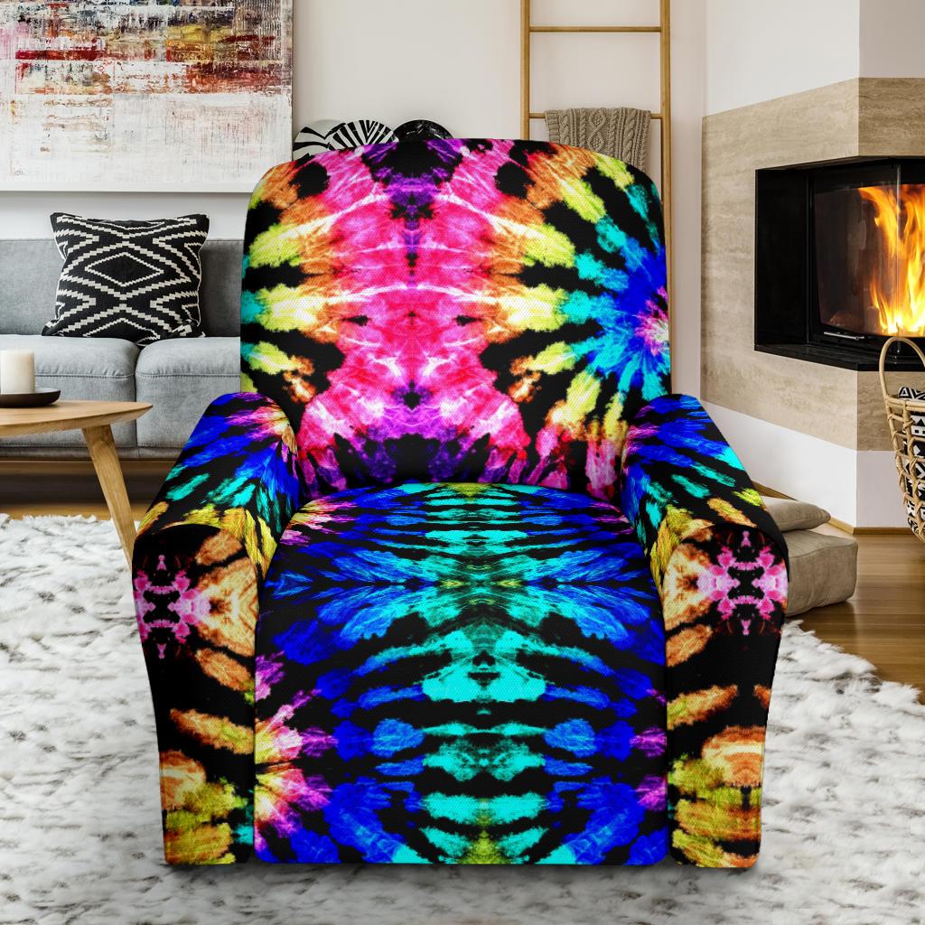 Tie Dye Rainbow Design Print Single Sofa Slipcover -JTAMIGO.COM