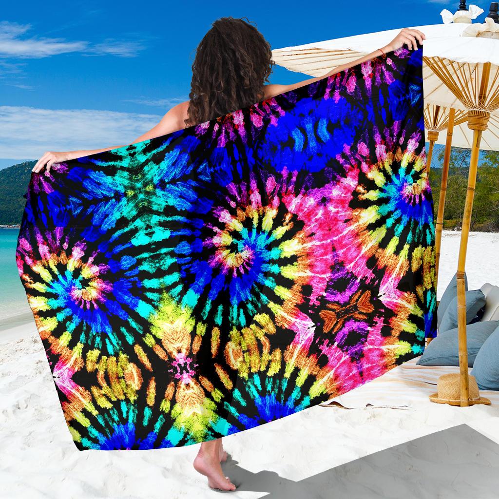 Tie Dye Rainbow Design Print Sarong Pareo Wrap
