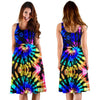 Tie Dye Rainbow Design Print Sleeveless Dress