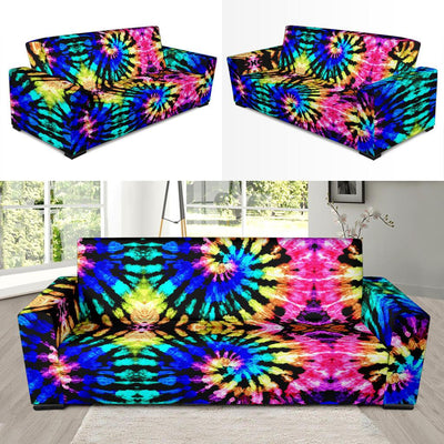 Tie Dye Rainbow Design Print Sofa Slipcover-JTAMIGO.COM