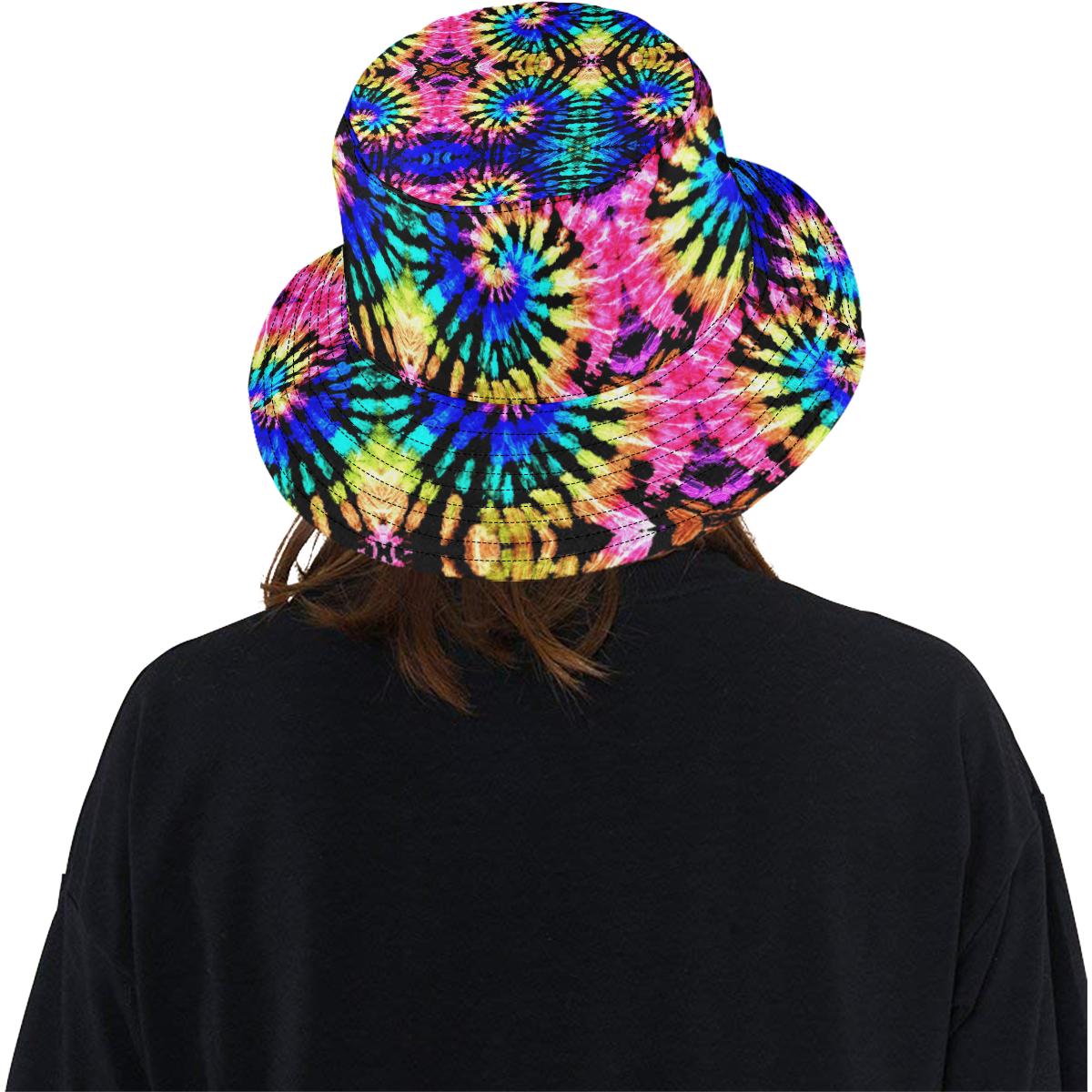 Tie Dye Rainbow Design Print Unisex Bucket Hat