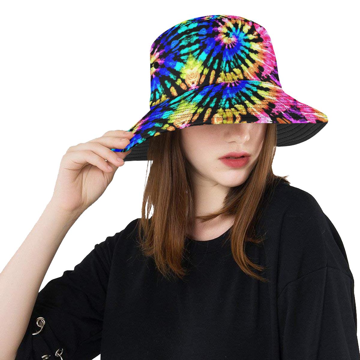 Tie Dye Rainbow Design Print Unisex Bucket Hat