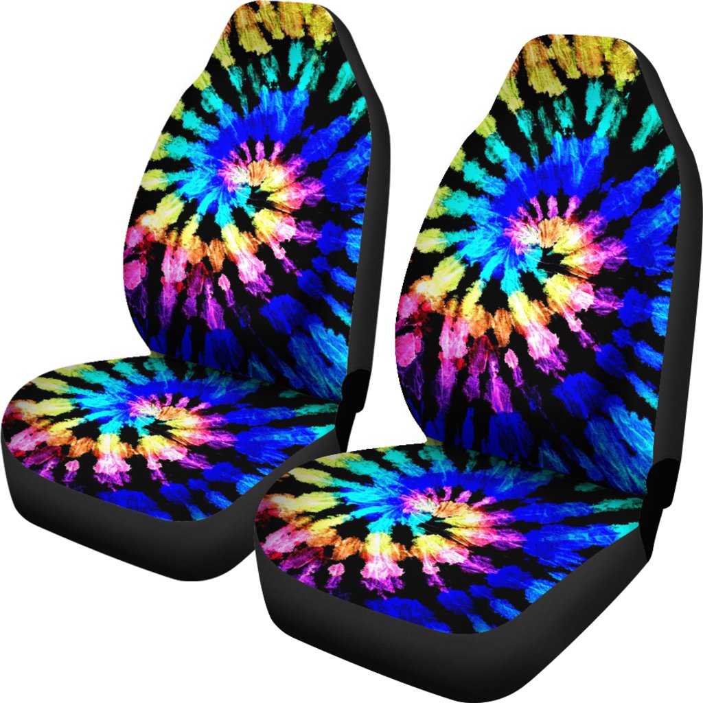 Tie Dye Rainbow Design Print Universal Fit Car Seat Covers