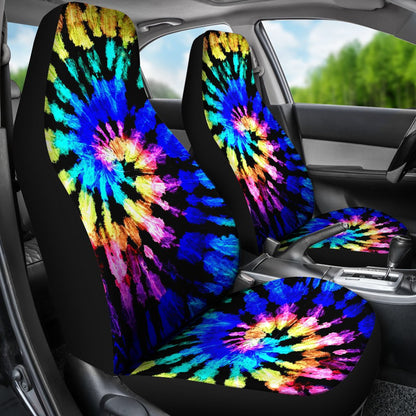 Tie Dye Rainbow Design Print Universal Fit Car Seat Covers