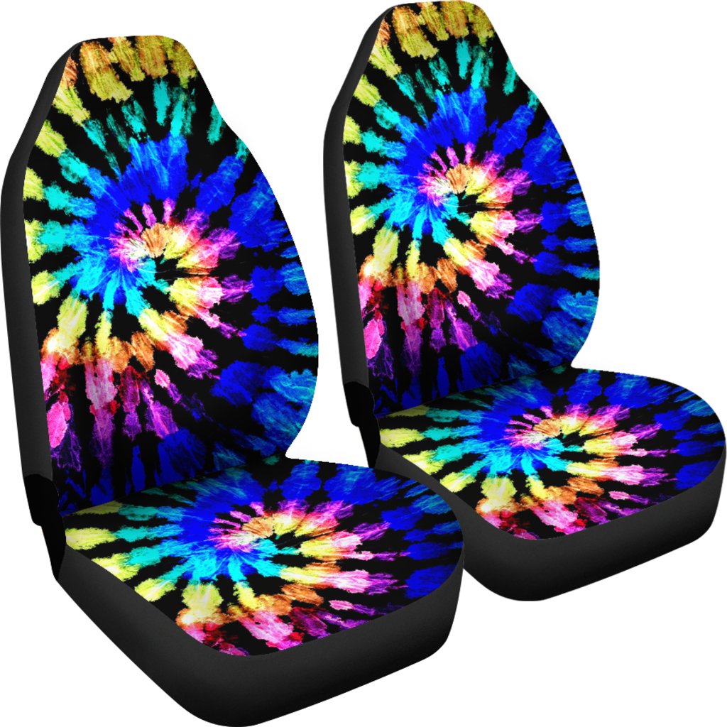 Tie Dye Rainbow Design Print Universal Fit Car Seat Covers