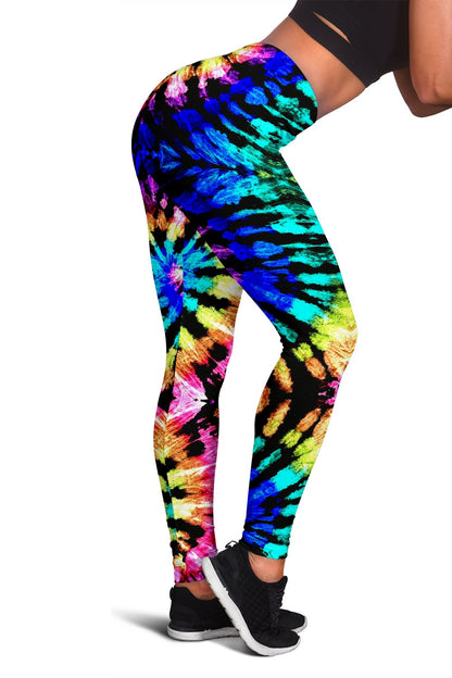 Tie Dye Rainbow Design Print Women Leggings