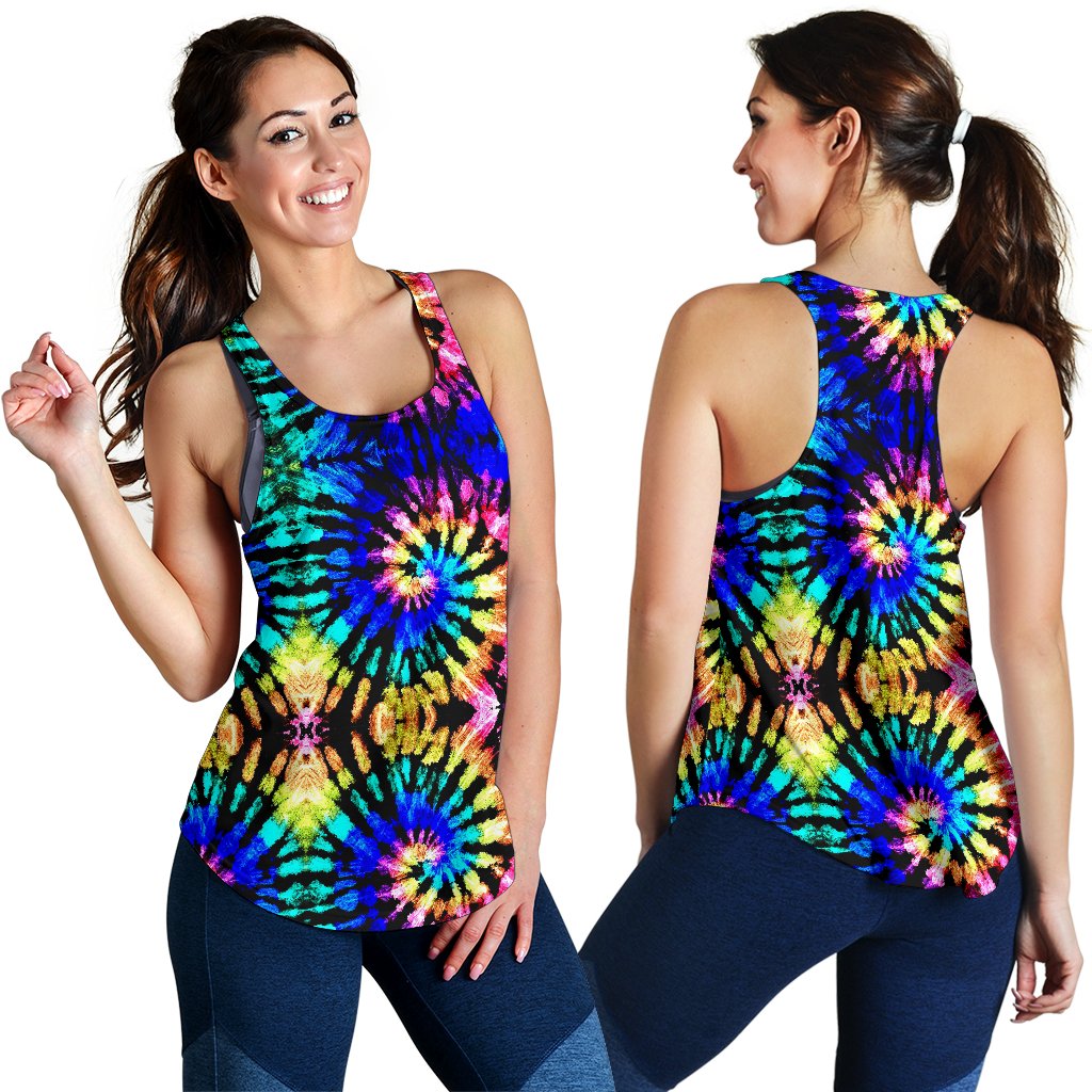 Tie Dye Rainbow Design Print Women Racerback Tank Top