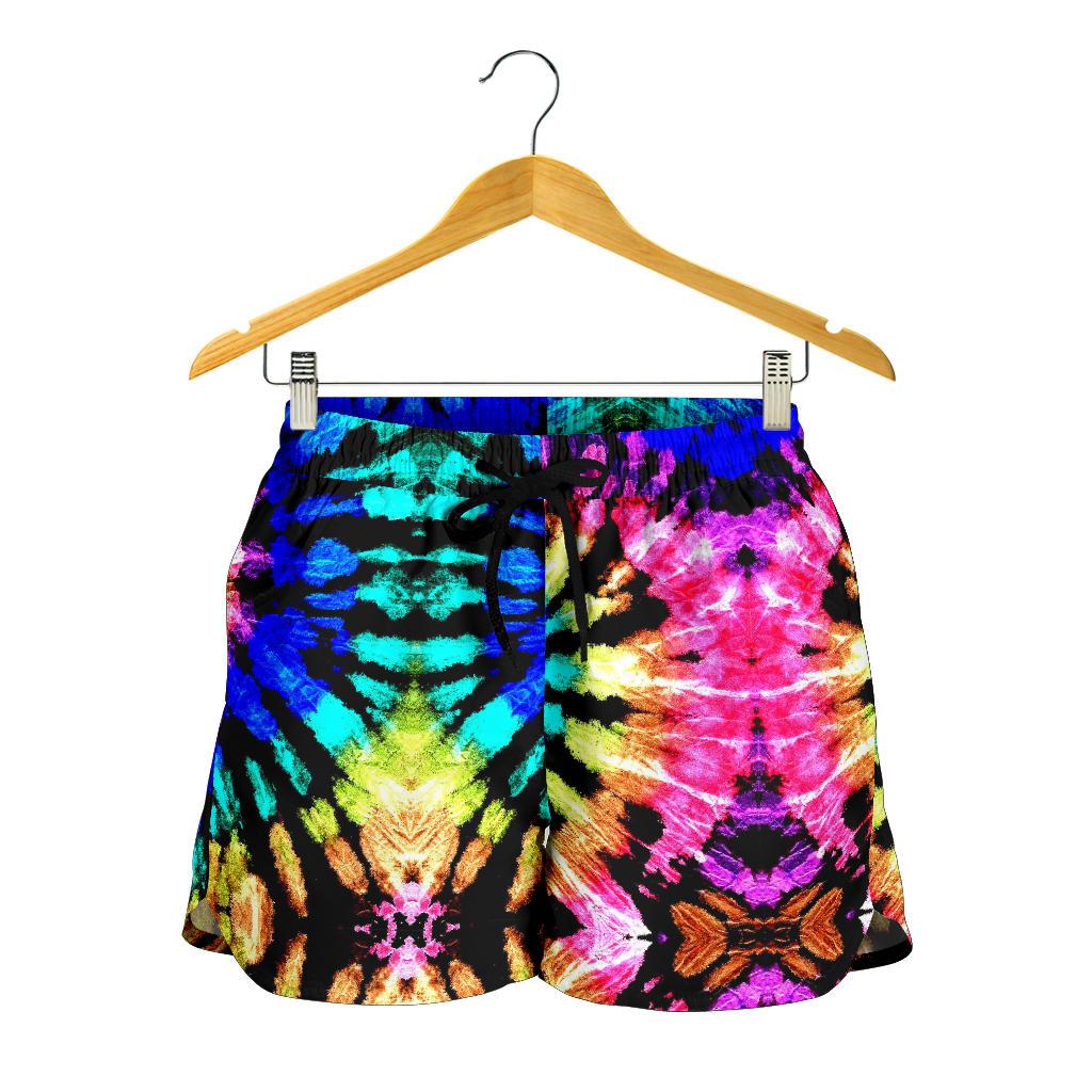 Tie Dye Rainbow Design Print Women Shorts-JTAMIGO.COM