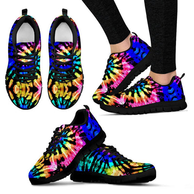 Tie Dye Rainbow Design Print Women Sneakers Shoes