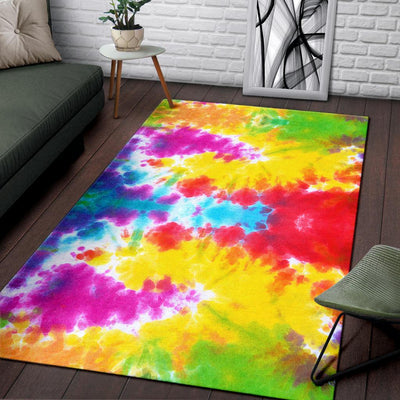 Tie Dye Rainbow Themed Print Area Rugs-JTAMIGO.COM