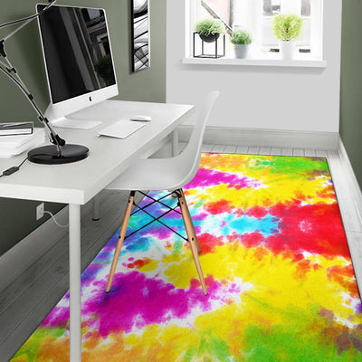 Tie Dye Rainbow Themed Print Area Rugs-JTAMIGO.COM