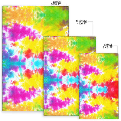 Tie Dye Rainbow Themed Print Area Rugs-JTAMIGO.COM