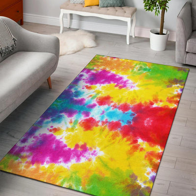 Tie Dye Rainbow Themed Print Area Rugs-JTAMIGO.COM