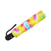 Tie Dye Rainbow Themed Print Automatic Foldable Umbrella