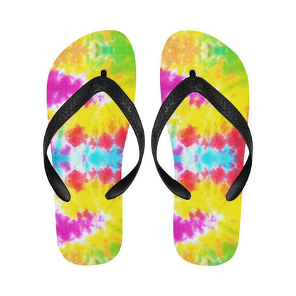 Tie Dye Rainbow Themed Print Flip Flops-JTAMIGO.COM
