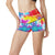 Tie Dye Rainbow Themed Print High Waisted Spandex Shorts-JTAMIGO.COM