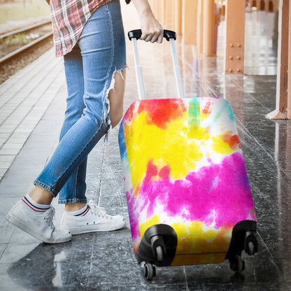 Tie Dye Rainbow Themed Print Luggage Cover Protector