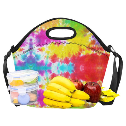Tie Dye Rainbow Themed Print Neoprene Lunch Bag (Model 1669)(Large)-JTAMIGO.COM