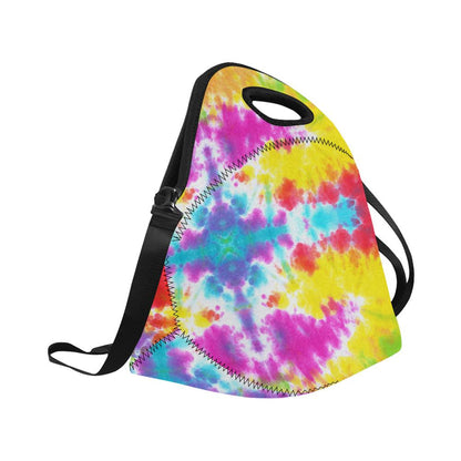 Tie Dye Rainbow Themed Print Neoprene Lunch Bag (Model 1669)(Large)-JTAMIGO.COM