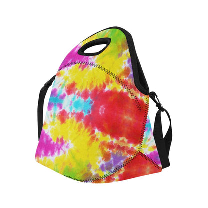 Tie Dye Rainbow Themed Print Neoprene Lunch Bag (Model 1669)(Large)-JTAMIGO.COM
