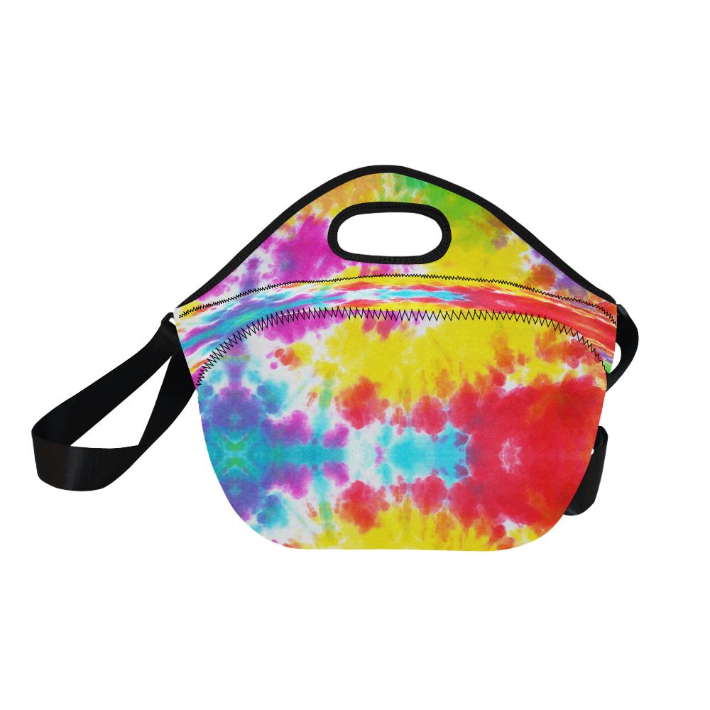 Tie Dye Rainbow Themed Print Neoprene Lunch Bag (Model 1669)(Large)-JTAMIGO.COM