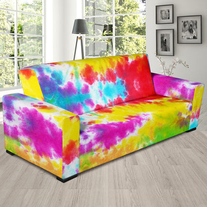 Tie Dye Rainbow Themed Print Sofa Slipcover-JTAMIGO.COM