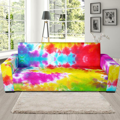 Tie Dye Rainbow Themed Print Sofa Slipcover-JTAMIGO.COM