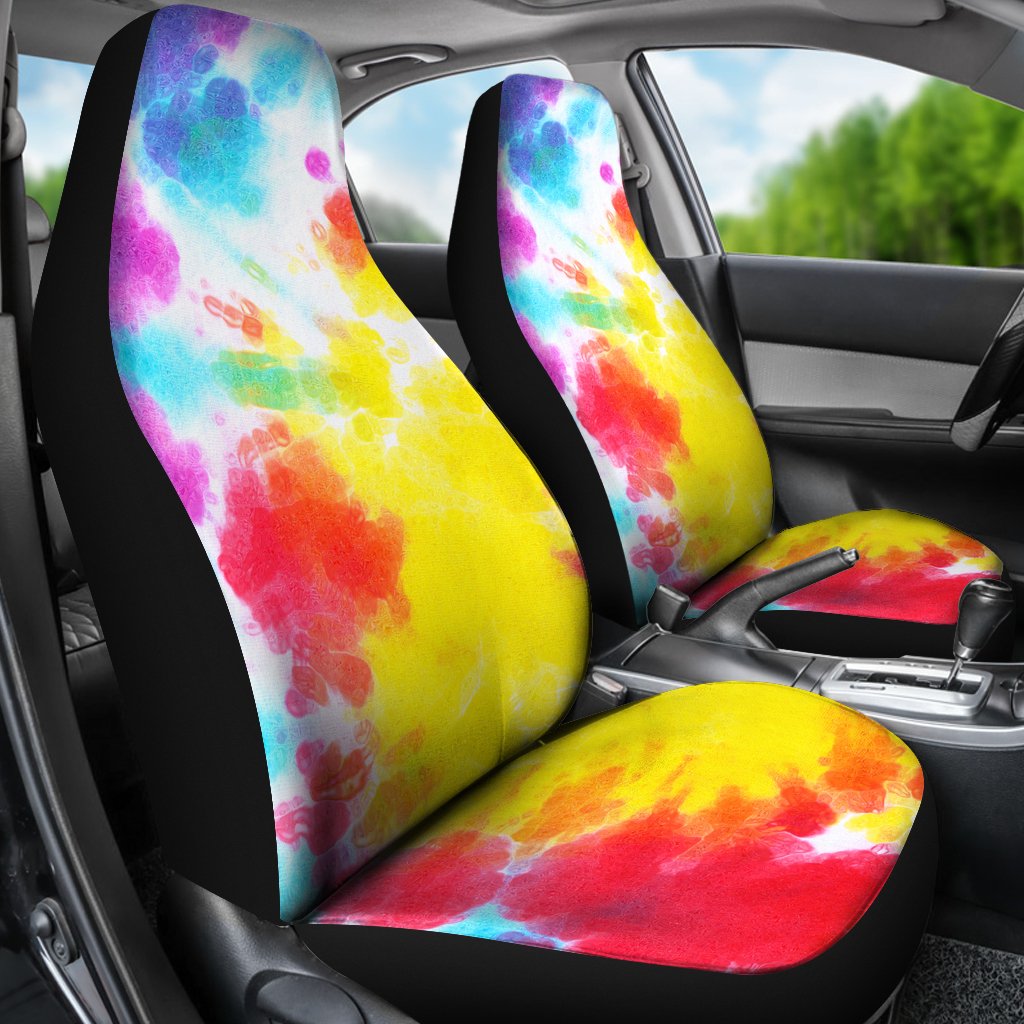 Tie Dye Rainbow Themed Print Universal Fit Car Seat Covers