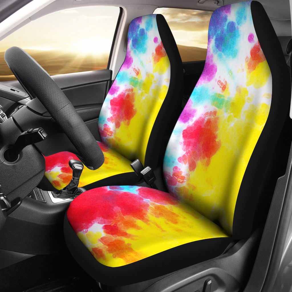 Tie Dye Rainbow Themed Print Universal Fit Car Seat Covers