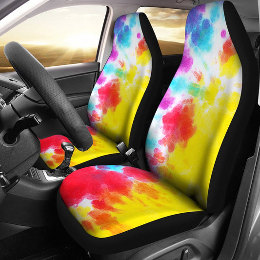 Tie Dye Rainbow Themed Print Universal Fit Car Seat Covers