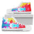 Tie Dye Rainbow Themed Print Women High Top Shoes