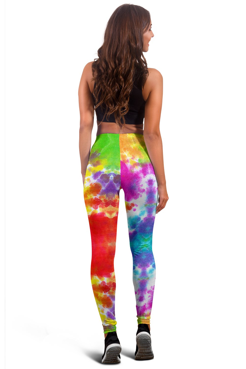 Tie Dye Rainbow Themed Print Women Leggings