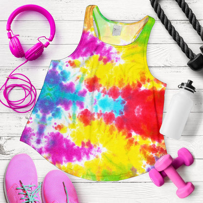 Tie Dye Rainbow Themed Print Women Racerback Tank Top