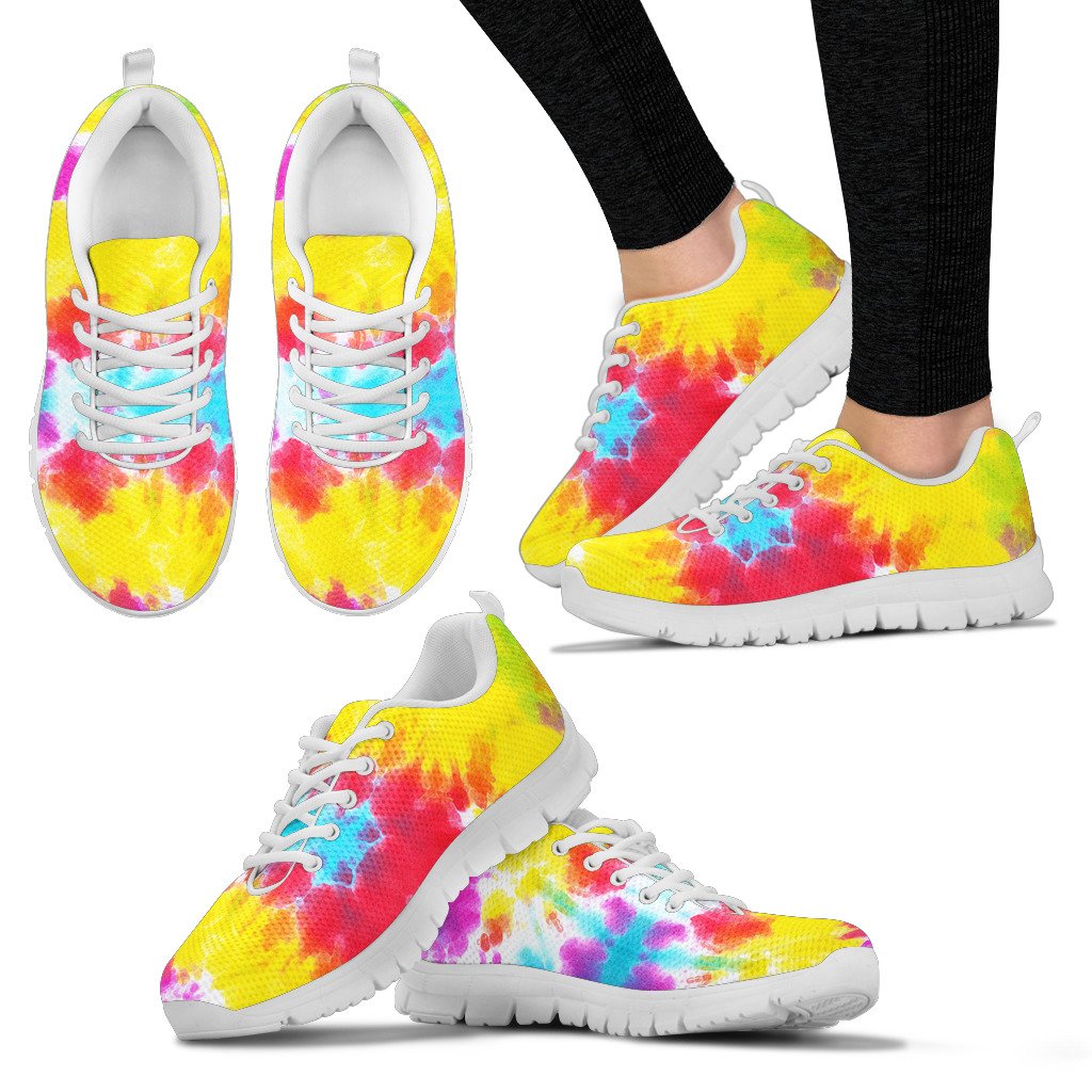 Tie Dye Rainbow Themed Print Women Sneakers Shoes