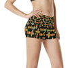 Totem Pole Cartoon Print High Waisted Spandex Shorts-JTAMIGO.COM