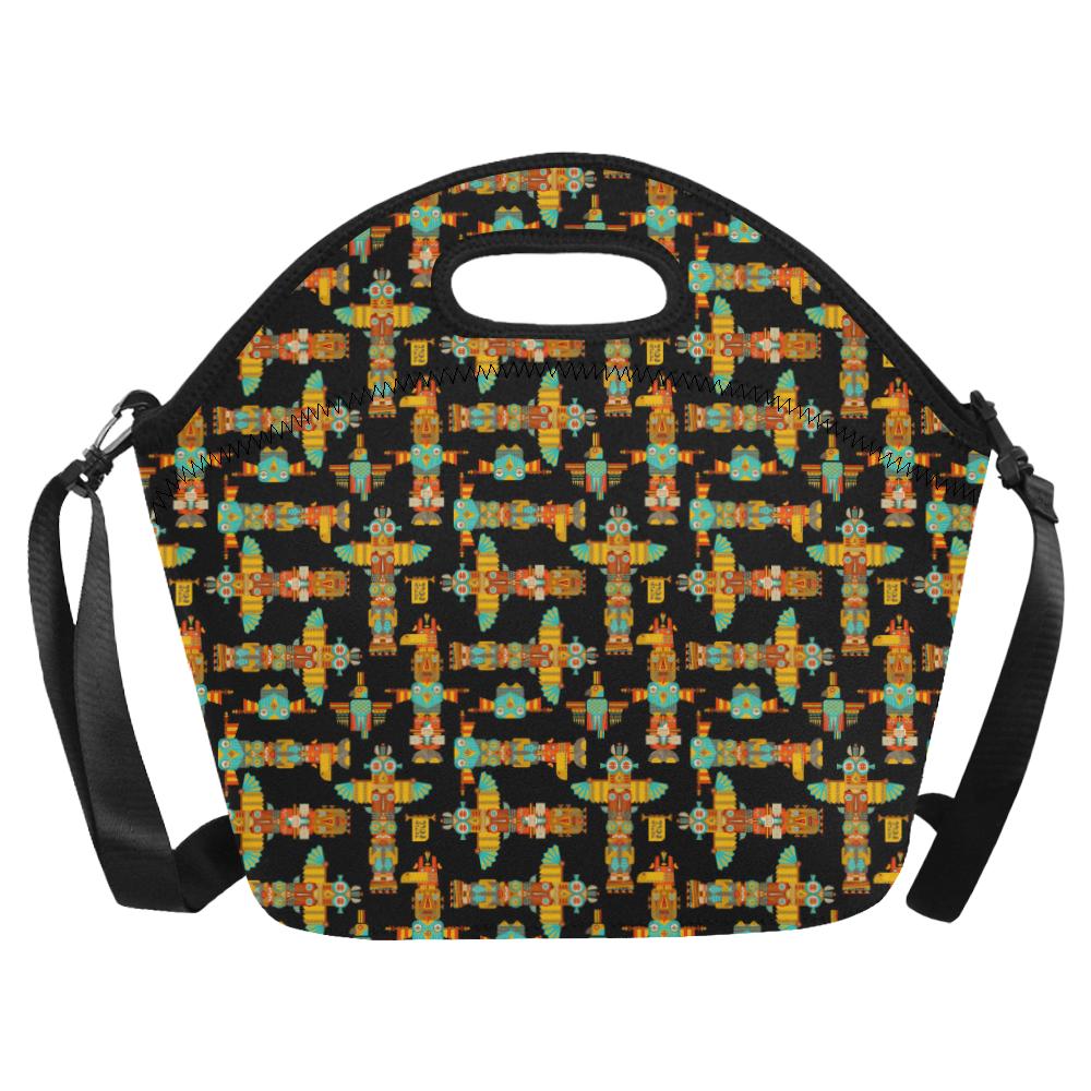 Totem Pole Cartoon Print Neoprene Lunch Bag (Model 1669)(Large)-JTAMIGO.COM