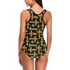 Totem Pole Cartoon Print One Piece Swimsuit-JTAMIGO.COM